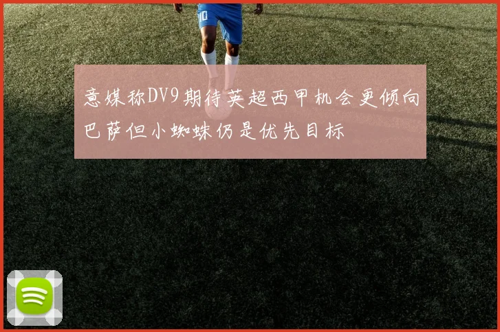 意媒称DV9期待英超西甲机会更倾向巴萨但小蜘蛛仍是优先目标